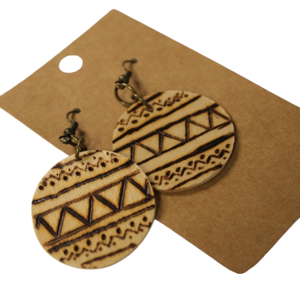 Handmade Bohemian Wood Earrings -Hypoallergenic